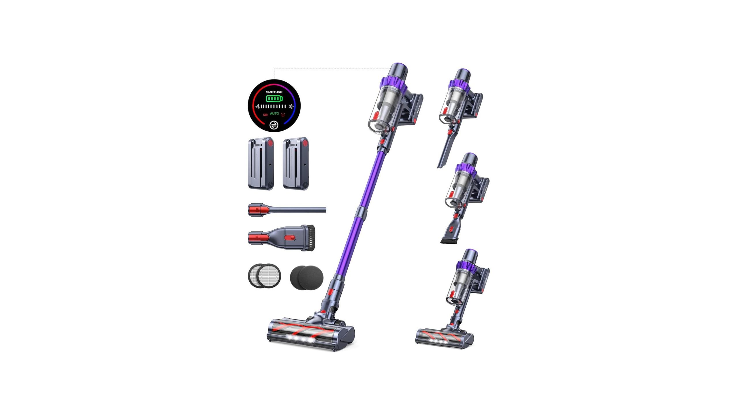 Cordless Vacuum Cleaner, 2 Batteries 110 Mins Runtime – Comp