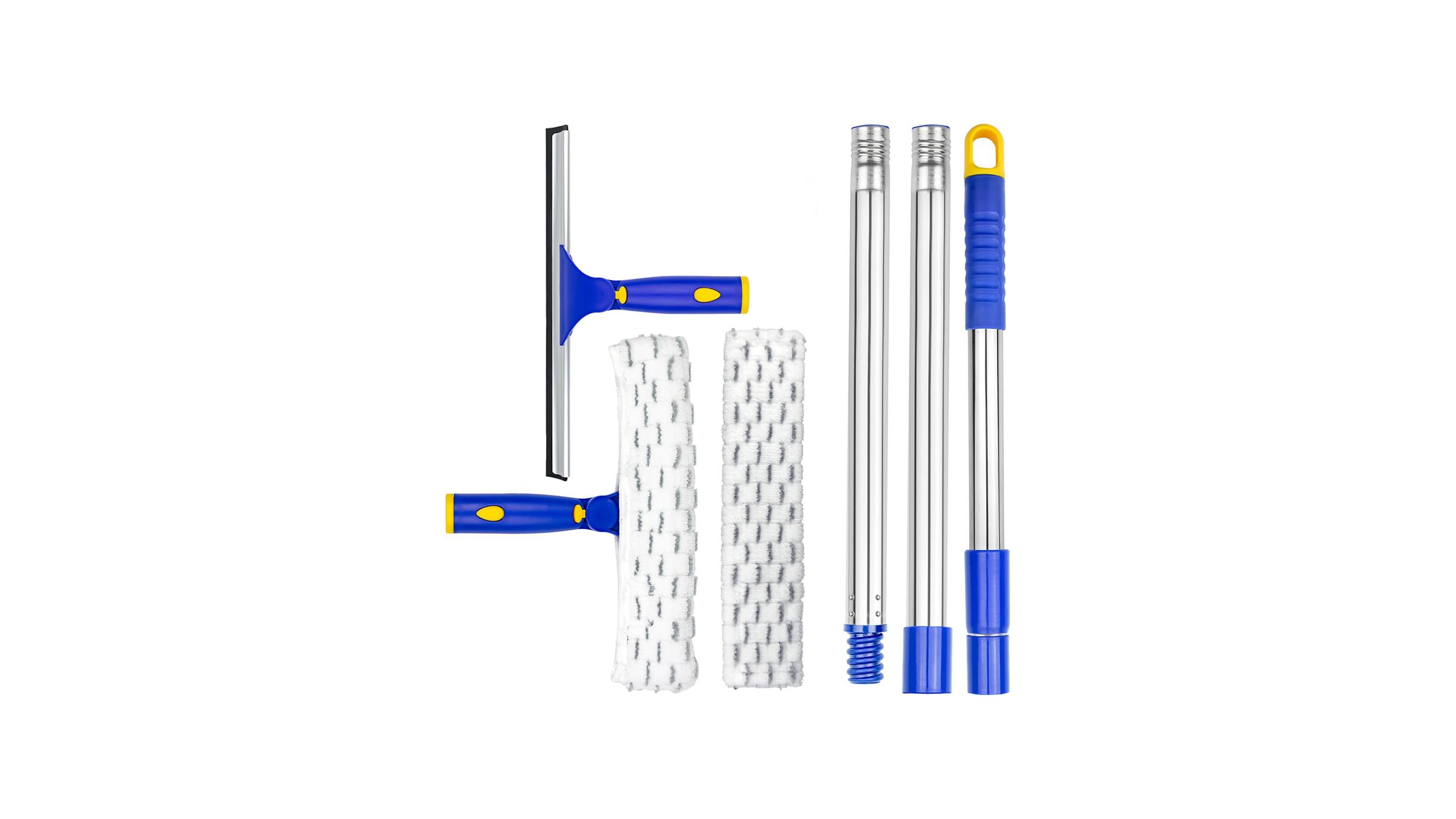 ITTAR Window Squeegee with 2 Sets Stainless Steel Pole – Det