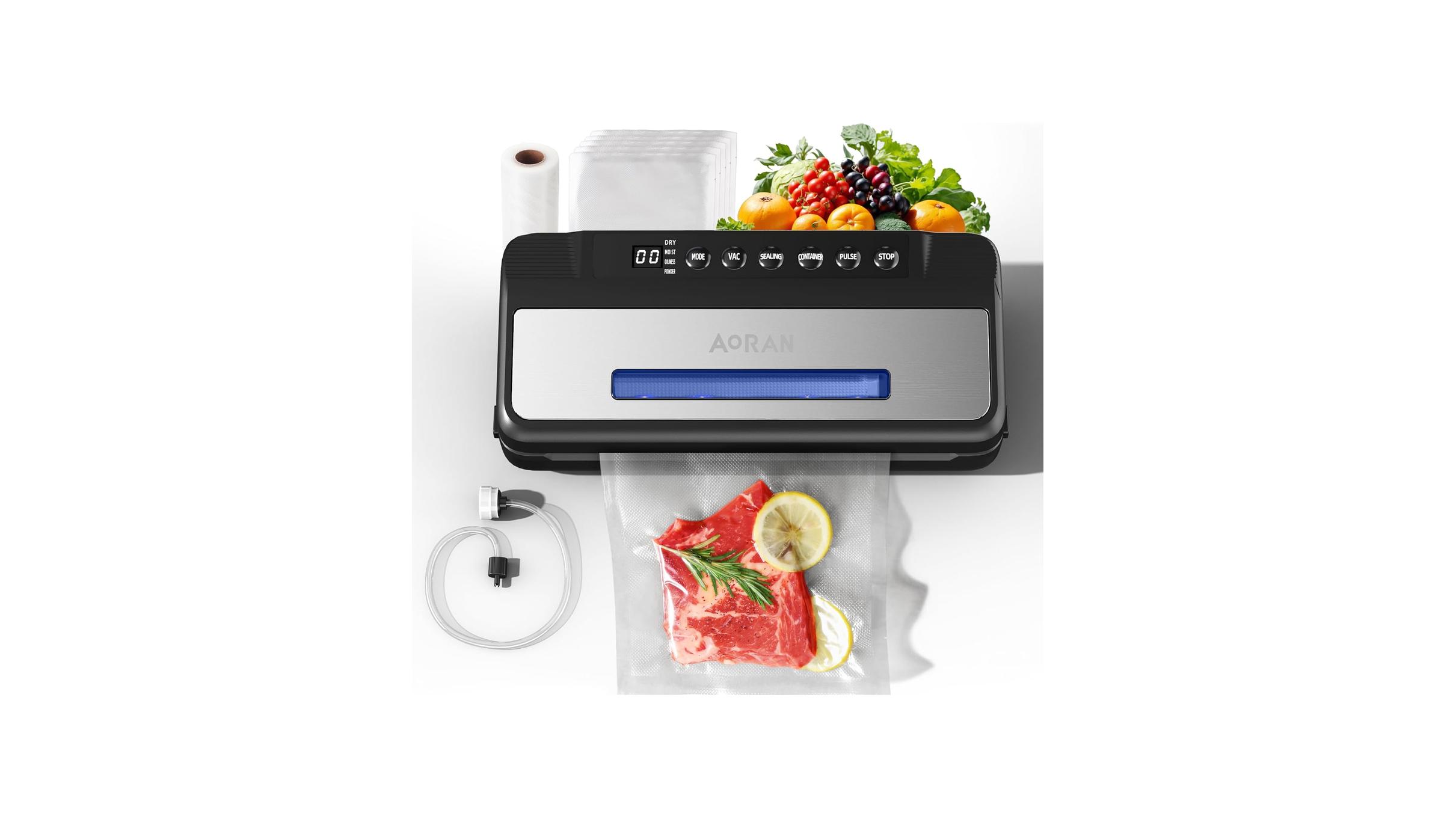 Vacuum Sealer Transparent Window 80KPa Powerful Food Vacuum